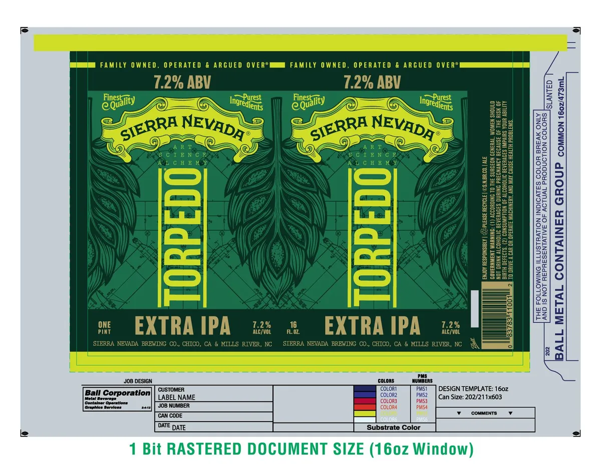 Torpedo Extra IPA label art — SIERRA NEVADA