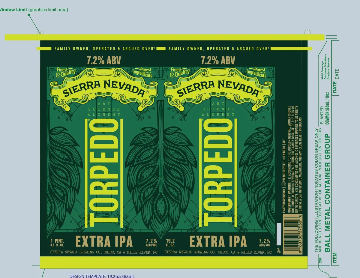 Torpedo Extra IPA — full label as filed with TTB