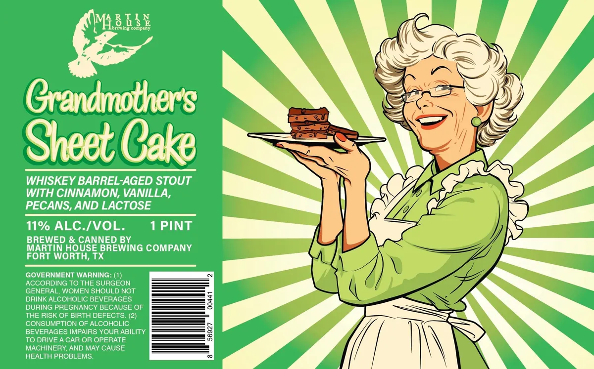 Grandmother's Sheet Cake label art — MARTIN HOUSE BREWING COMPANY