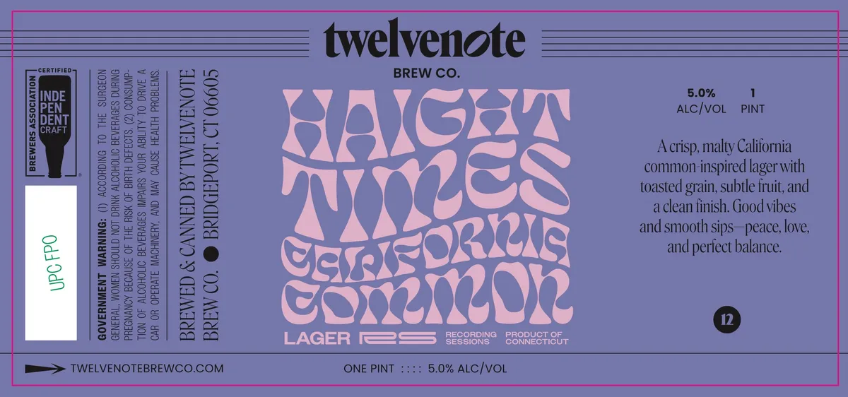Haight Times California Common — full label as filed with TTB