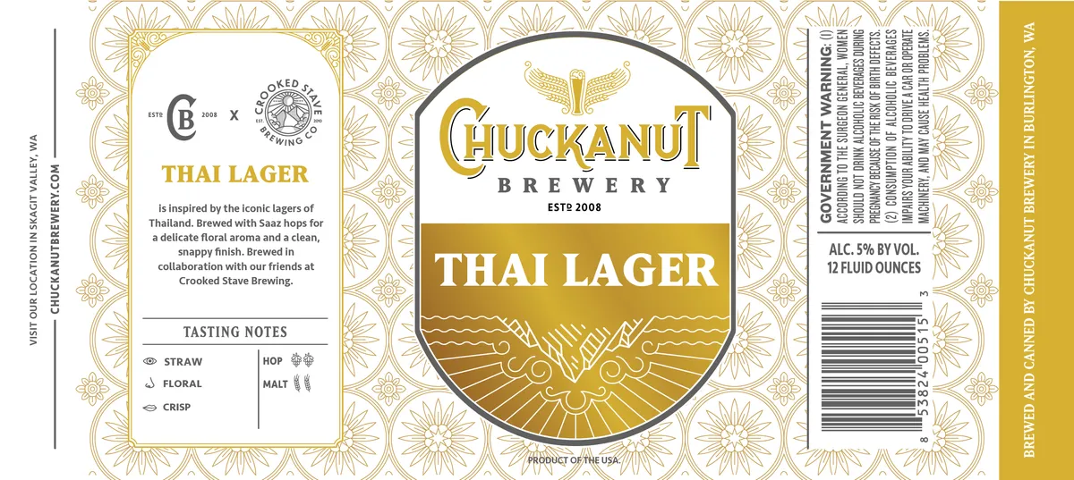 Thai Lager — full label as filed with TTB