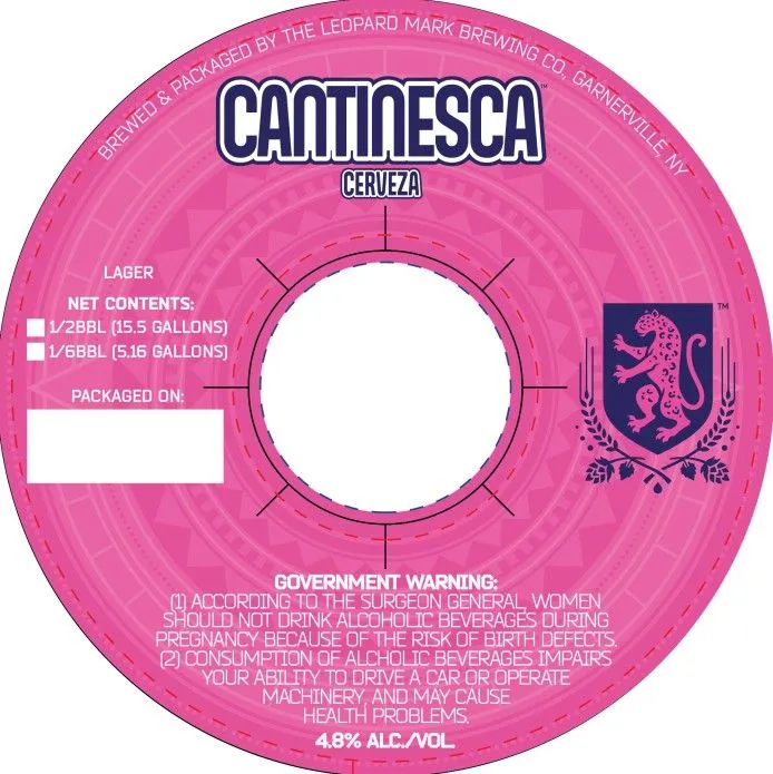 Cantinesca Cerveza — full label as filed with TTB