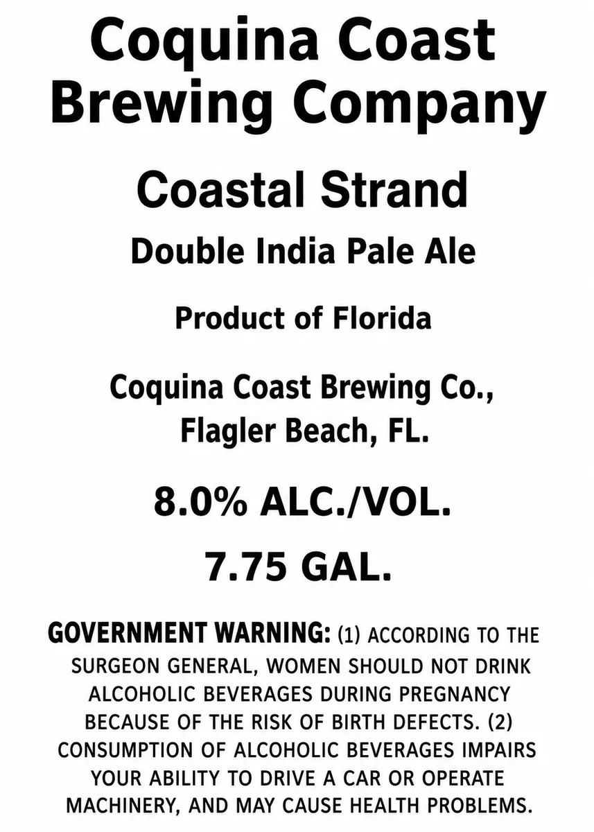 Coastal Strand — full label as filed with TTB