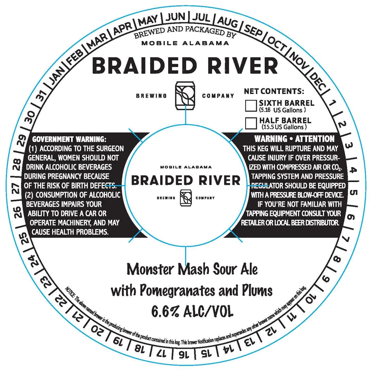 Monster Mash Sour Ale with Pomegranates and Plums — full label as filed with TTB