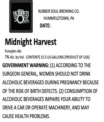 Midnight Harvest label