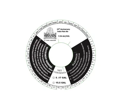 15th Anniversary IPA label