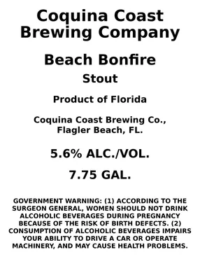 Beach Bonfire Stout label