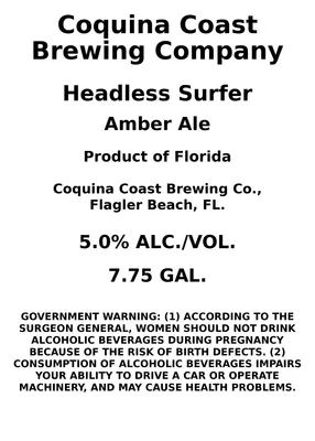 Headless Surfer Amber Ale label