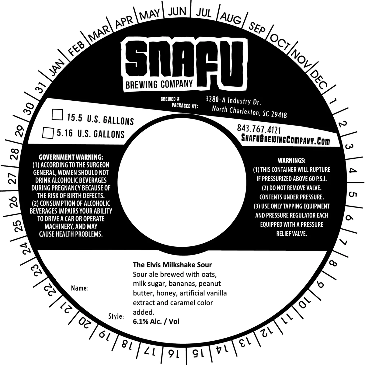 The Elvis Milkshake Sour — full label as filed with TTB