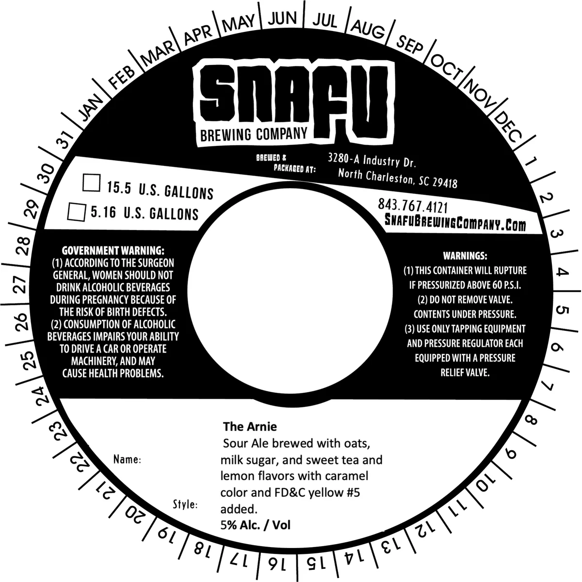The Arnie — full label as filed with TTB