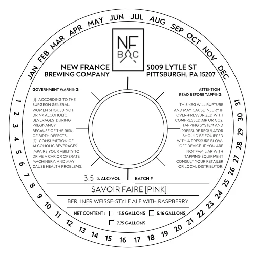 Savoir Faire [Pink] — full label as filed with TTB