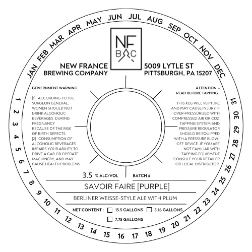 Savoir Faire [Purple] — full label as filed with TTB
