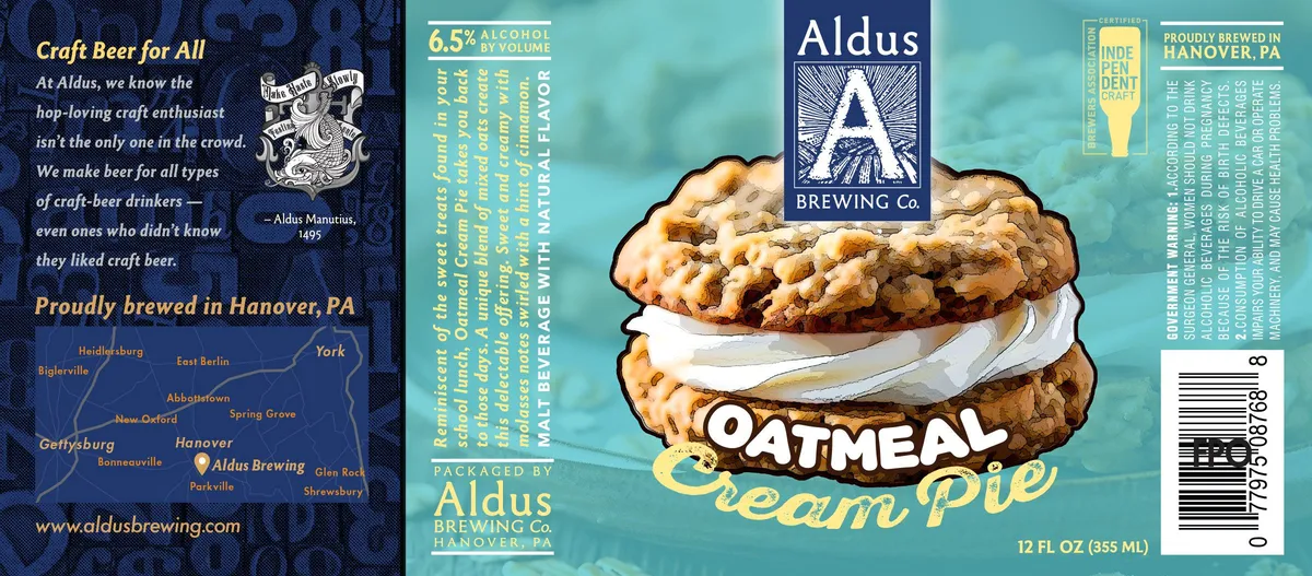 Oatmeal Cream Pie — full label as filed with TTB