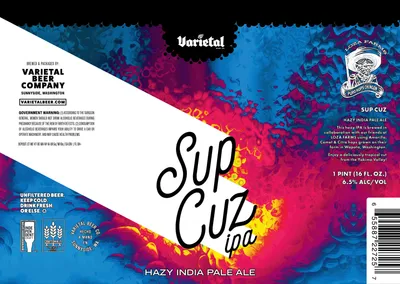 Sup Cuz IPA label