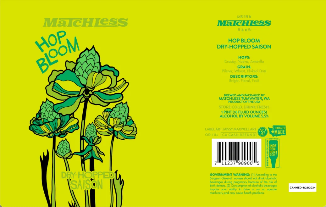 Hop Bloom — full label as filed with TTB