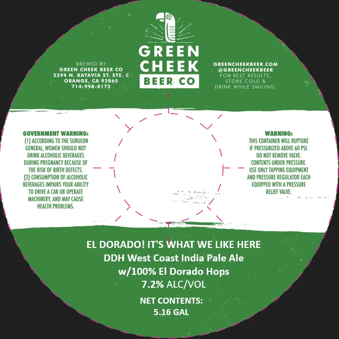 El Dorado! It's What We Like Here — full label as filed with TTB