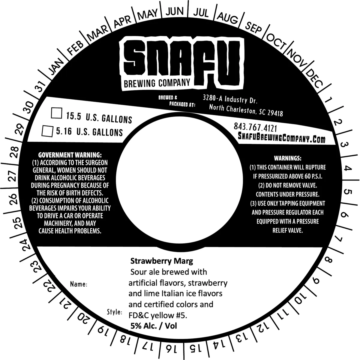 Strawberry Marg — full label as filed with TTB