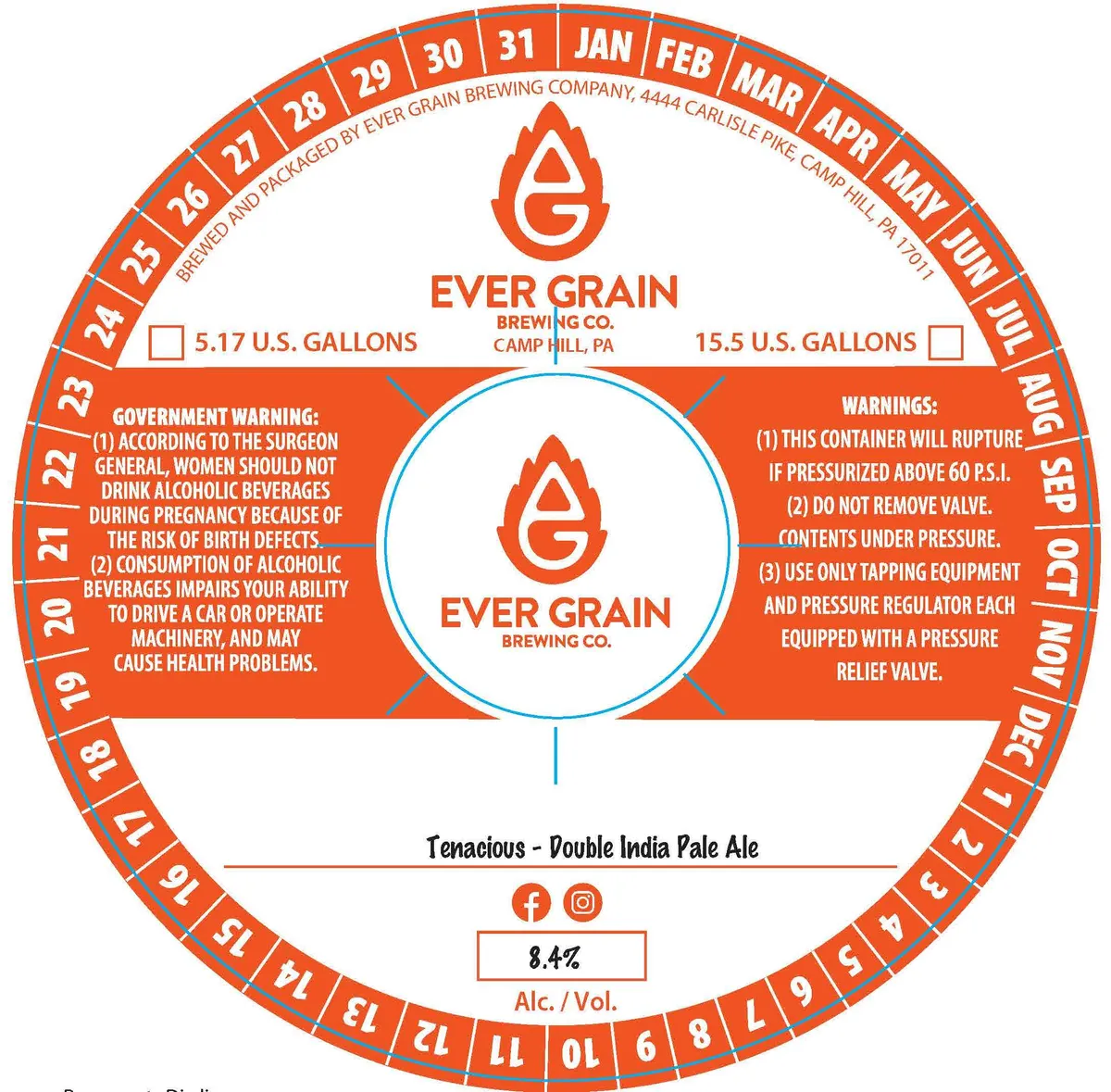 Tenacious — full label as filed with TTB