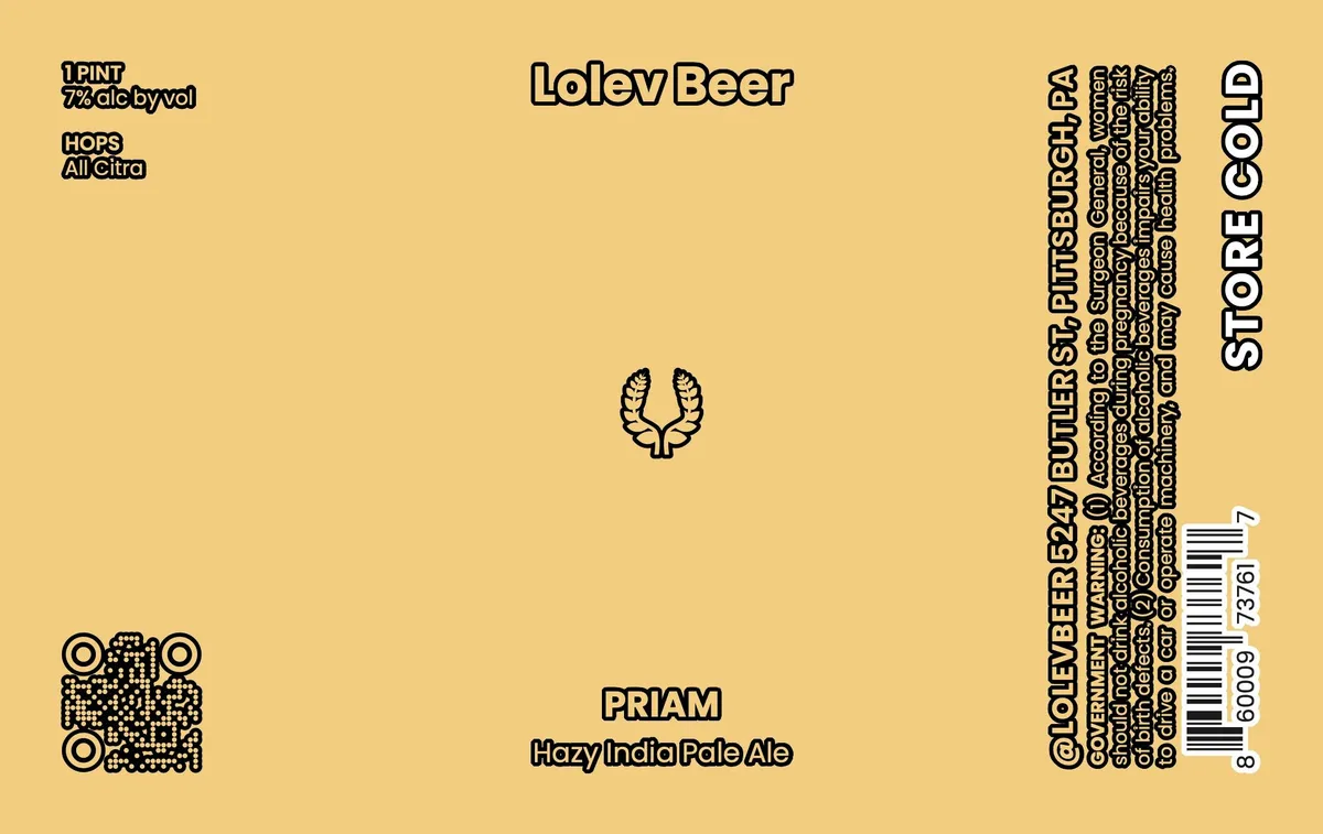 PRIAM — full label as filed with TTB