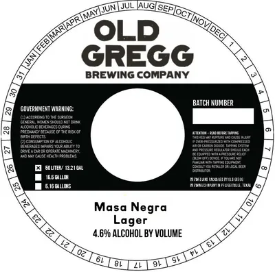 Masa Negra Lager label