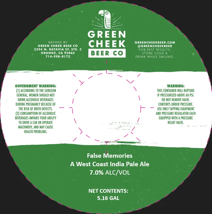 False Memories — full label as filed with TTB