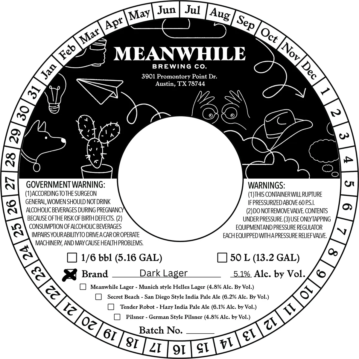 Dark Lager — full label as filed with TTB