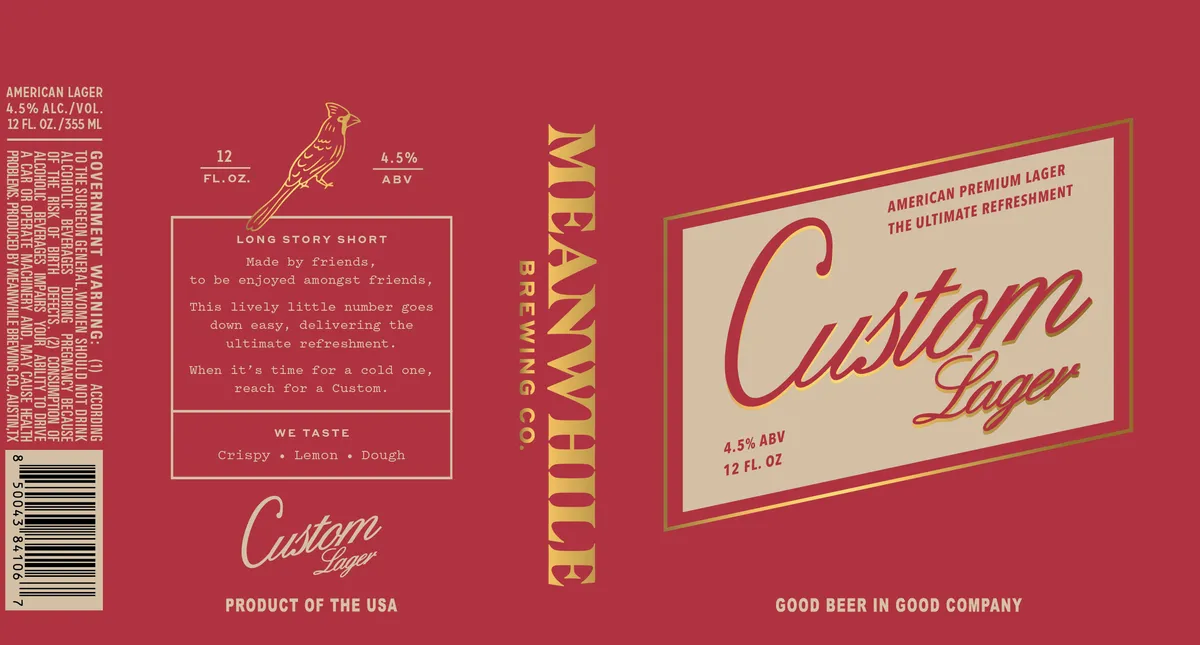 Custom Lager — full label as filed with TTB