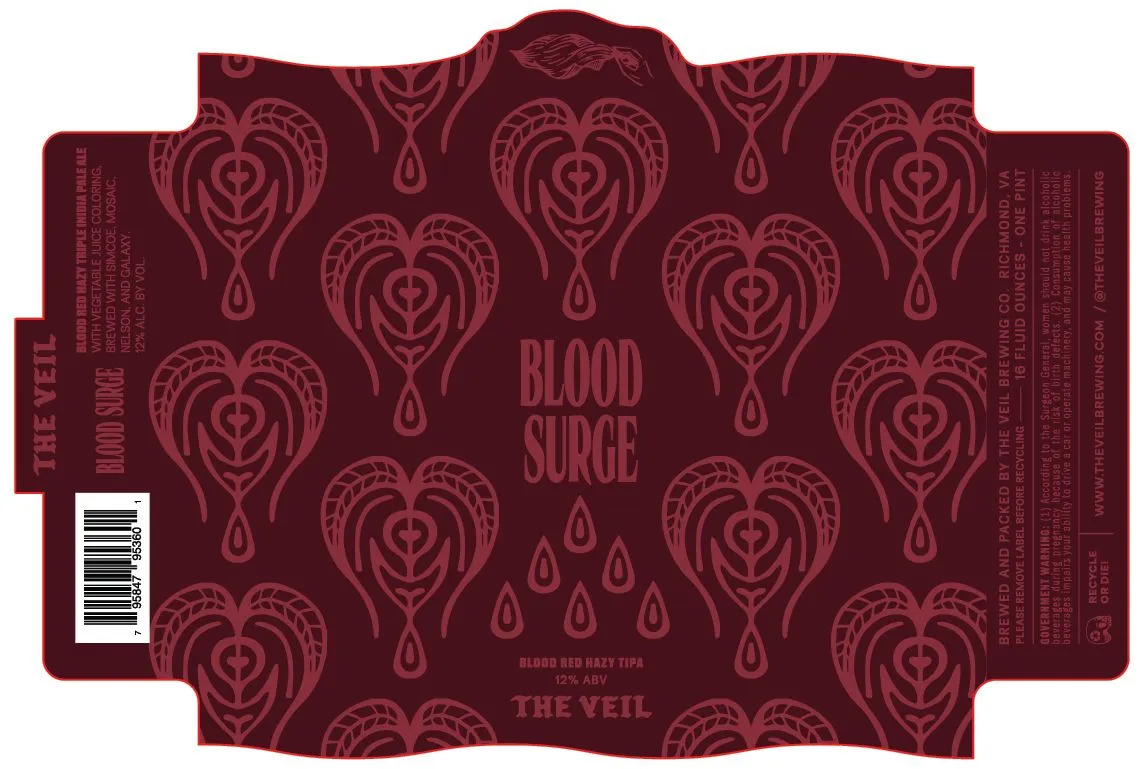 Blood Surge — full label as filed with TTB