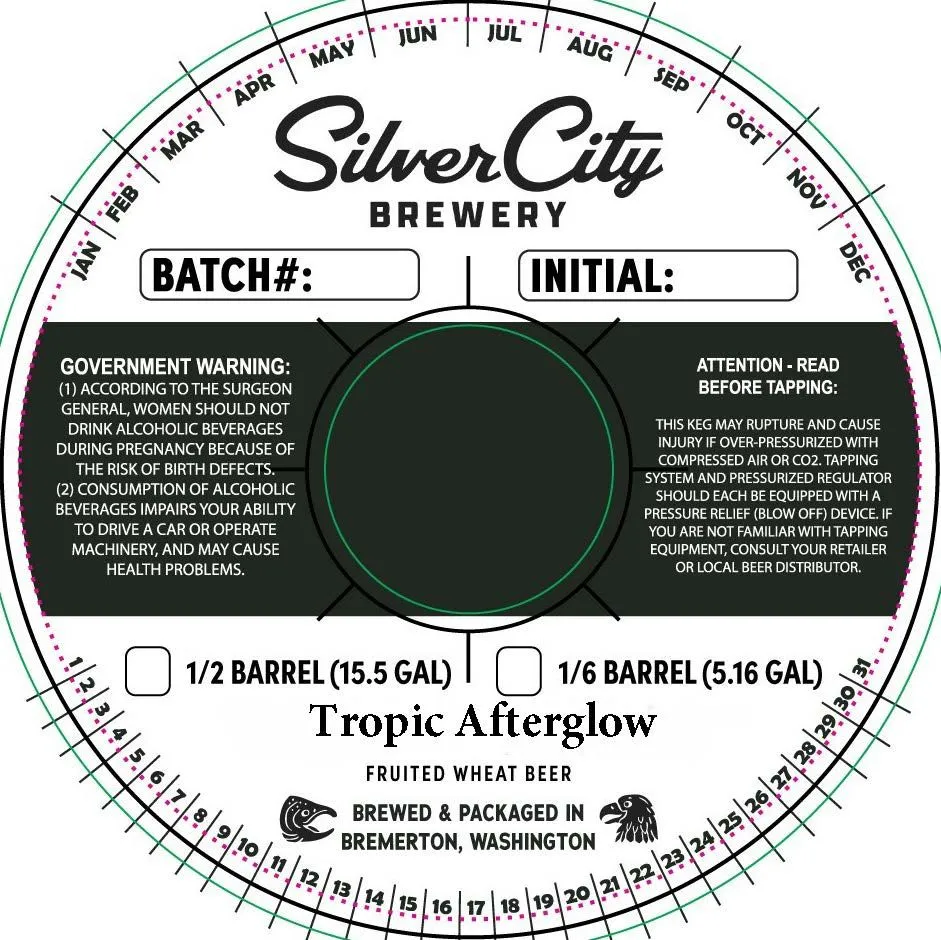 Tropic Afterglow — full label as filed with TTB