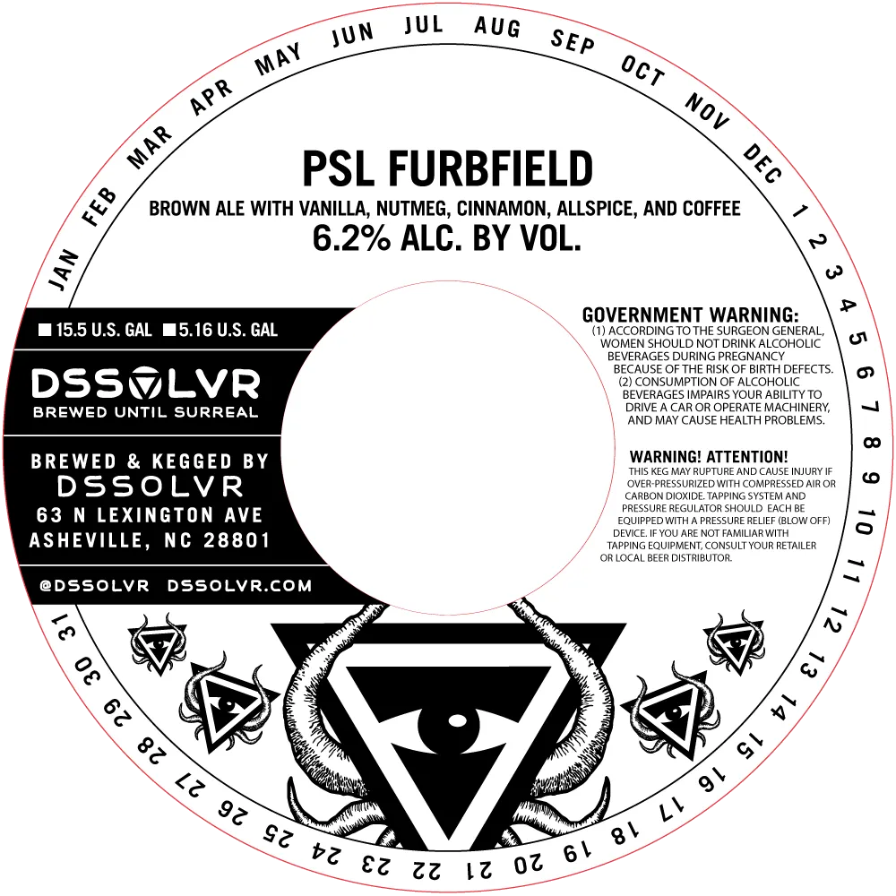 PSL Furbfield — full label as filed with TTB