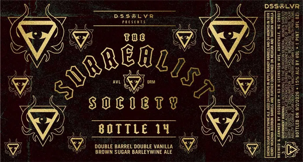The Surrealist Society Bottle 14 — full label as filed with TTB