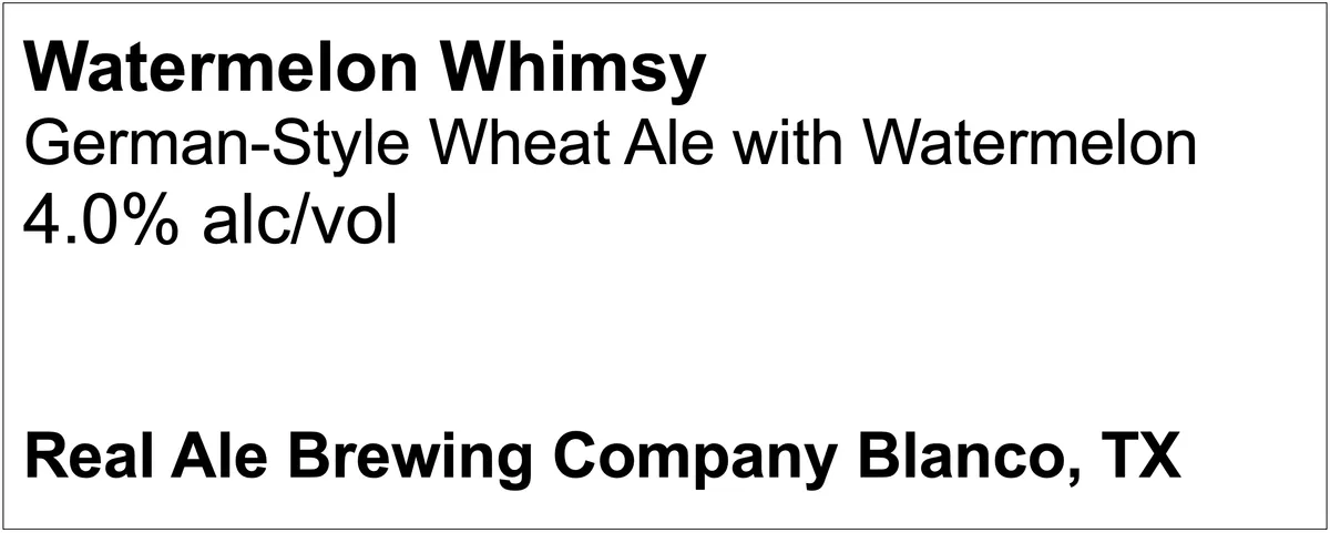 Watermelon Whimsy — full label as filed with TTB
