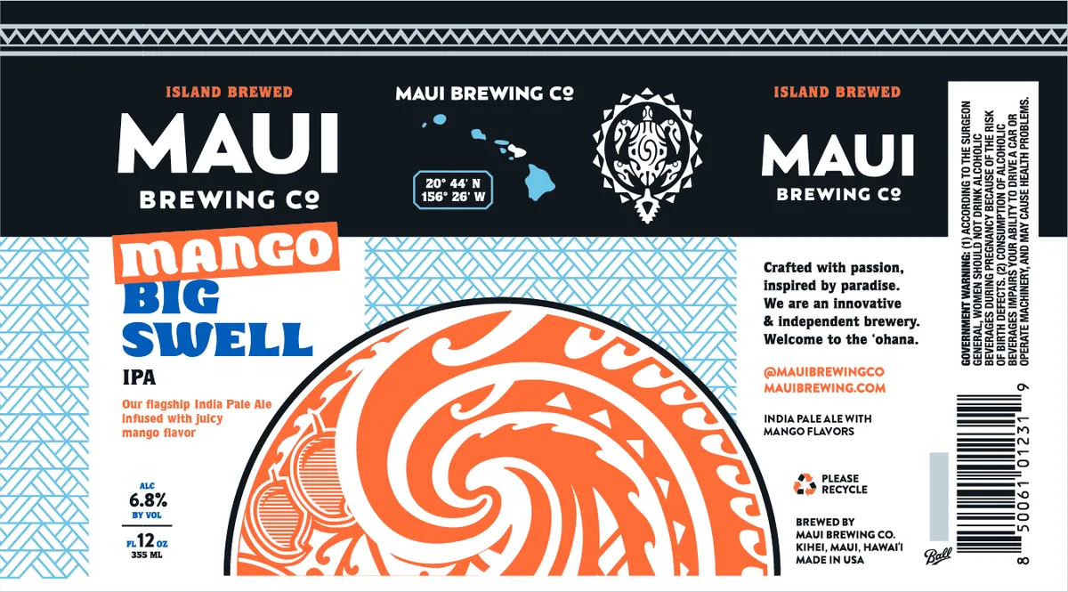 Mango Big Swell IPA — full label as filed with TTB