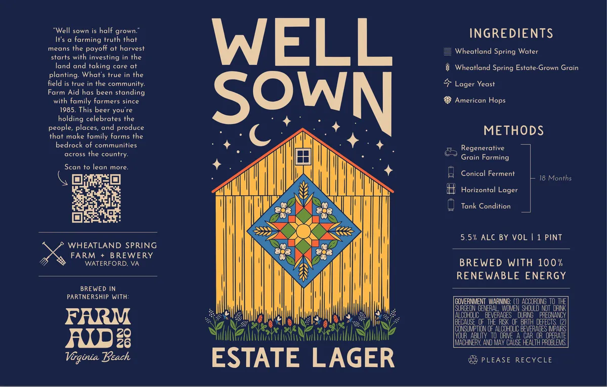 Well Sown Estate Lager label art — WELL SOWN