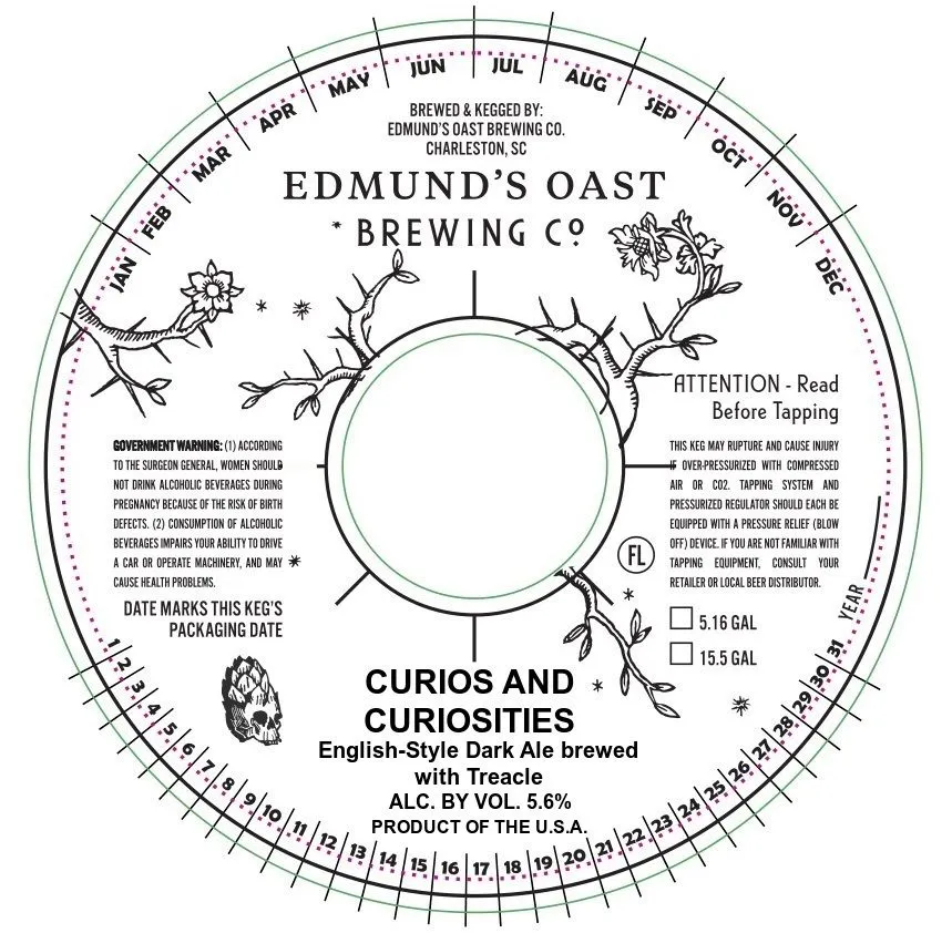Curios and Curiosities — full label as filed with TTB