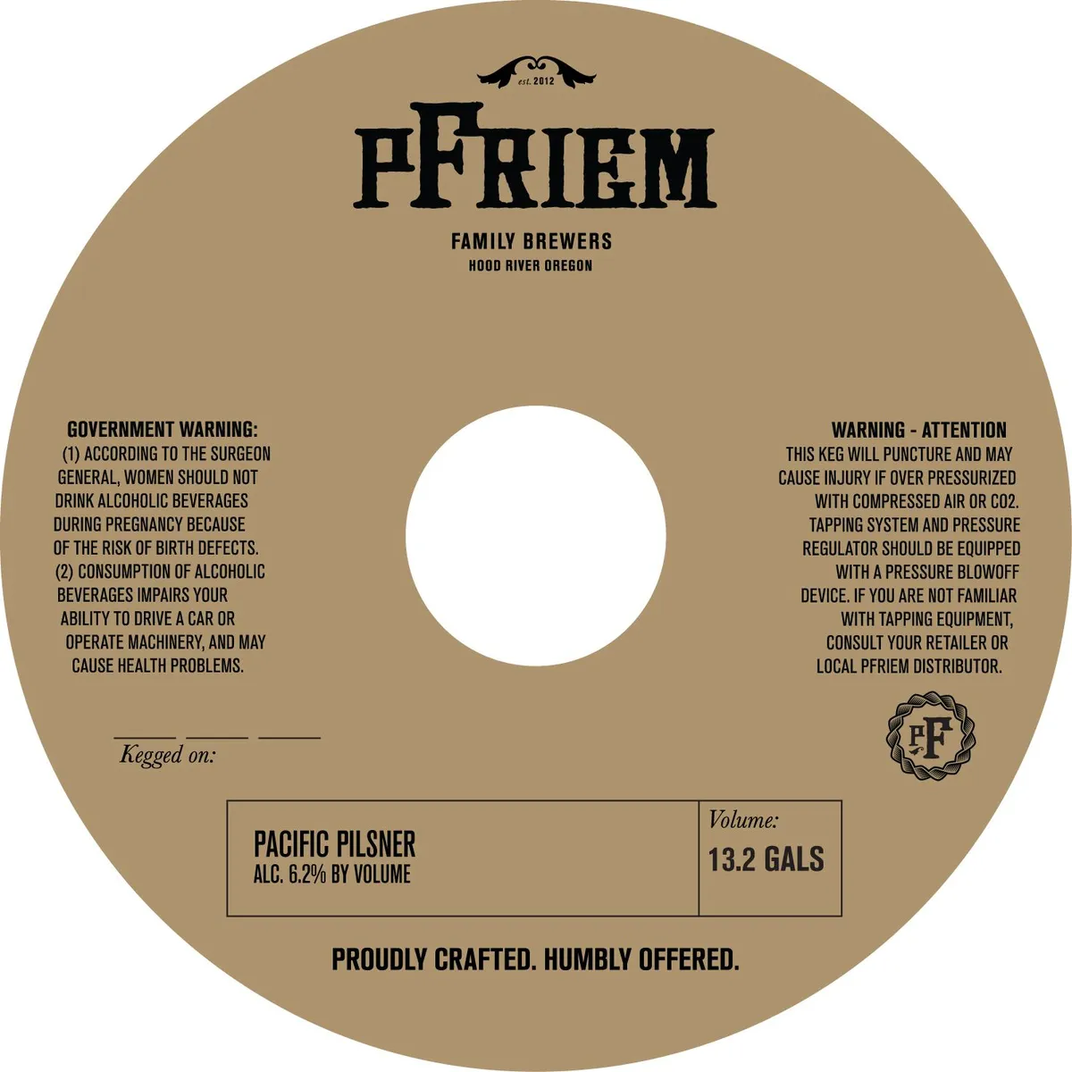 Pacific Pilsner — full label as filed with TTB
