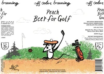 Peach Beer For Golf label