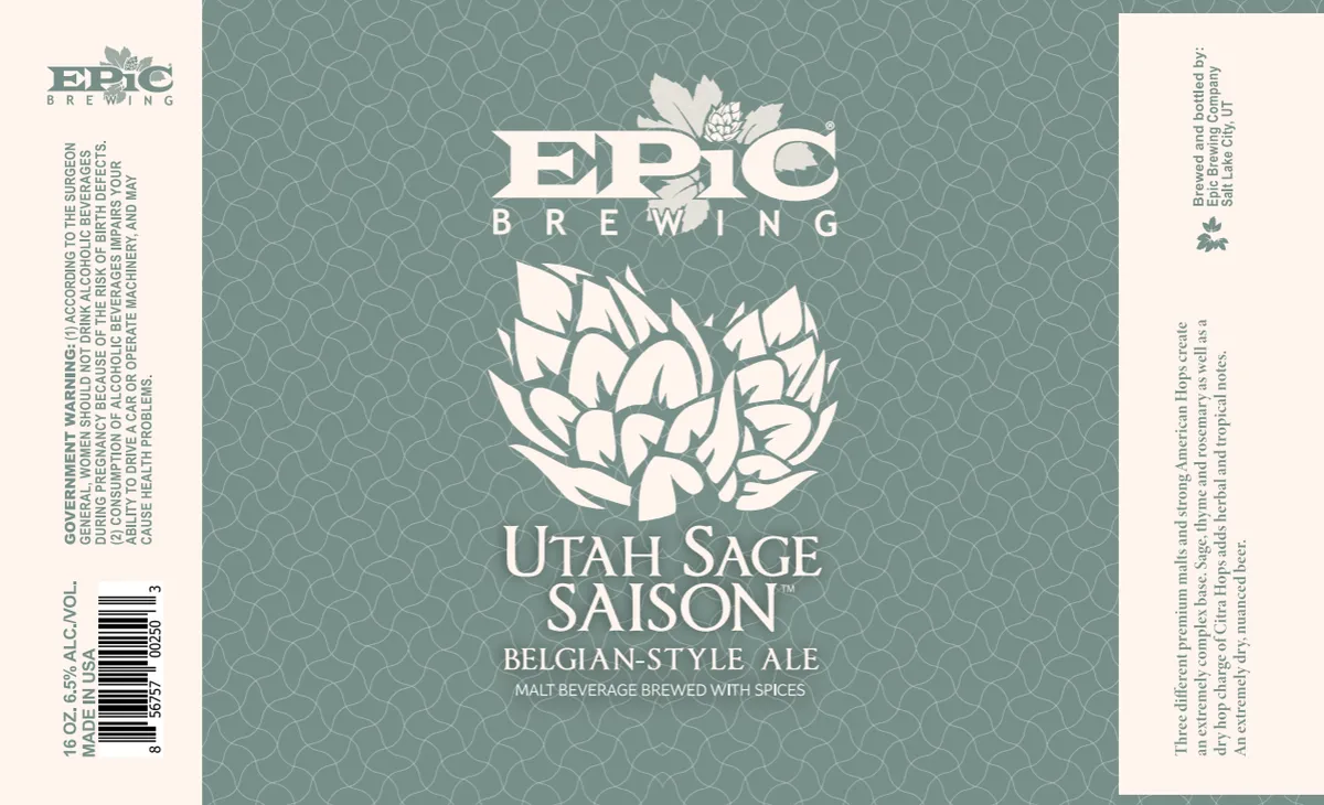 Utah Sage Saison — full label as filed with TTB