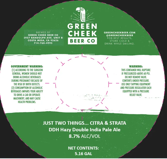 Just Two Things... Citra & Strata — full label as filed with TTB