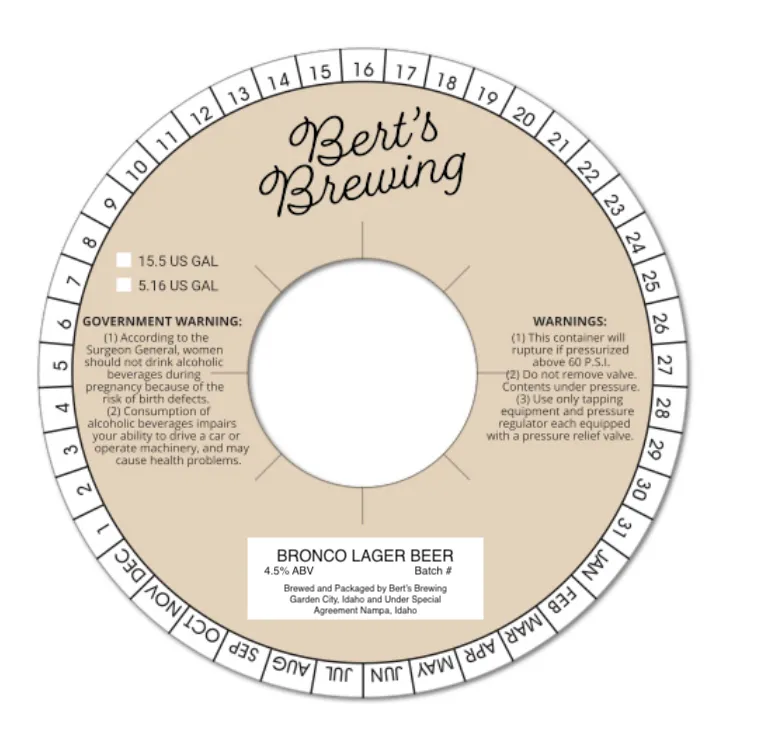 Bronco Lager Beer — full label as filed with TTB