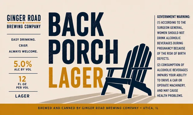 Back Porch Lager label art — BACK PORCH