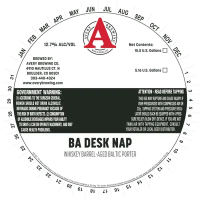 BA Desk Nap label