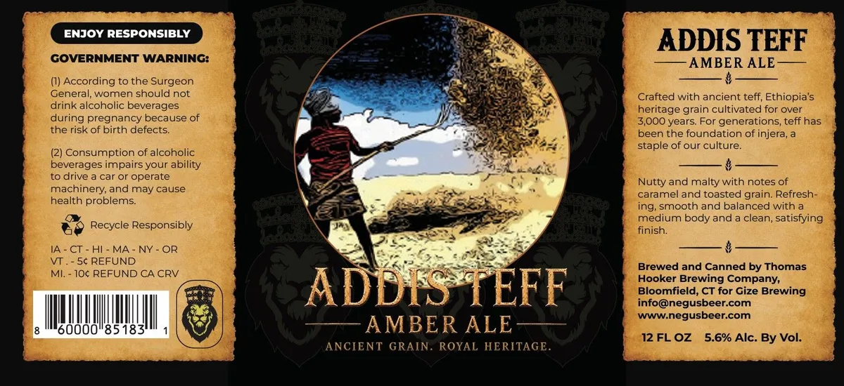 Addis Teff Amber Ale label