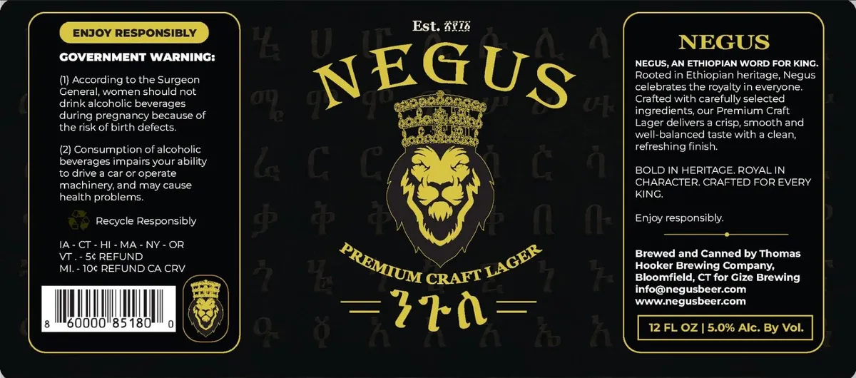 Negus Premium Craft Lager label