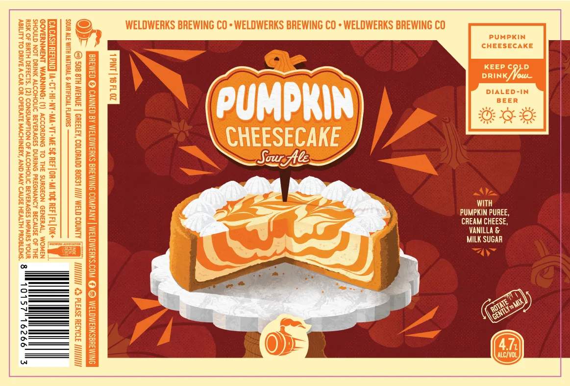 Pumpkin Cheesecake — full label as filed with TTB