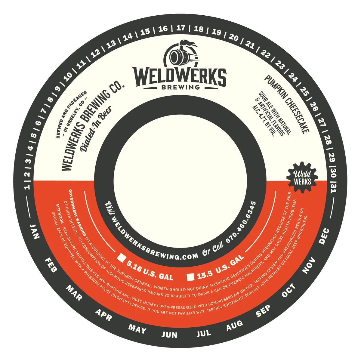 Pumpkin Cheesecake — full label as filed with TTB