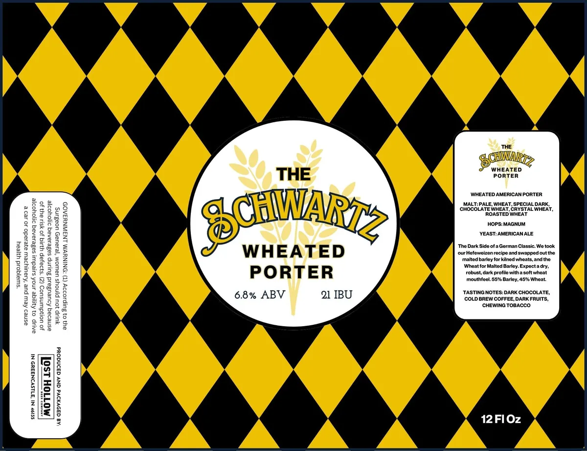 The Schwartz Wheated Porter — full label as filed with TTB