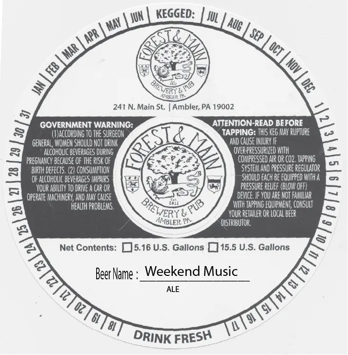 Weekend Music — full label as filed with TTB