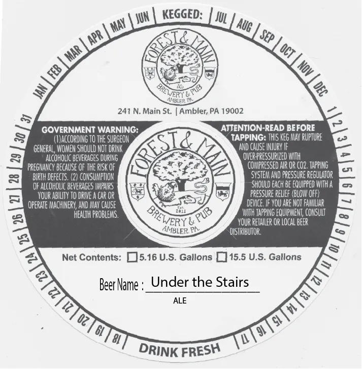 Under the Stairs — full label as filed with TTB