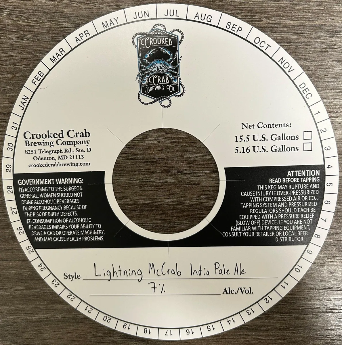 Lightning McCrab India Pale Ale label art — CROOKED CRAB BREWING COMPANY